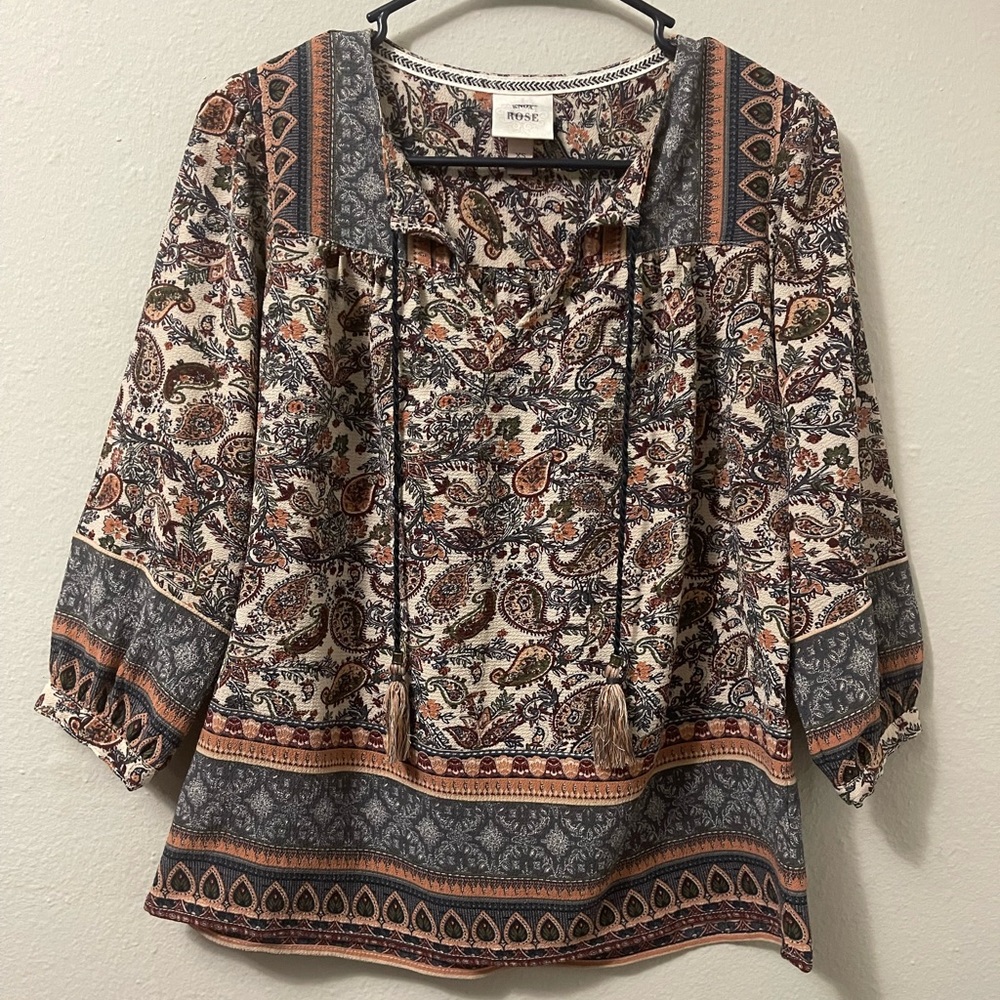 Knox Rose Top XSmall Hobo Chic 3/4Arms